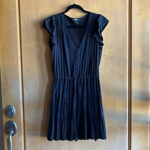 Paige Rosalee Black Faux Button Flowy Dress